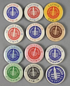 (12) Vintage NASA Peacekeeper Launch Pinbacks-SCARCE