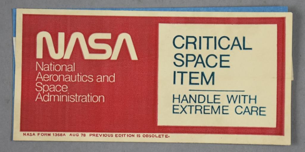 1978 NASA Critical Space Item Sticker (1 of 3)