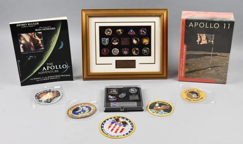 Misc. NASA Apollo Missions-Lapel Pins, Books, Patches PLUS