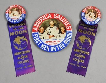 1969 NASA First Men on the Moon Ribbons & Pinbacks