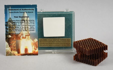 Authentic Space Shuttle Columbia Thermal Tile & Tile Material-COA