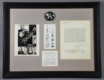Apollo 9 Commemorative w/ Rusty Schweickart Signed 1969 Memo