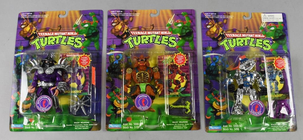 (3) 1994 Playmates TMNT Action Figures-MOC-NOS (1 of 2)