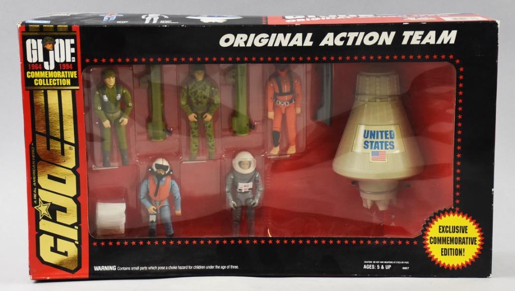 1993 Hasbro GI Joe Action Team w/ Space Capsule-MIB-NOS: 1993 Hasbro GI Joe Action Team w/ Space Capsule-MIB-NOS. Commemorative series, factory sealed. Single owner collection inspired by the 1969 Moon Landing.