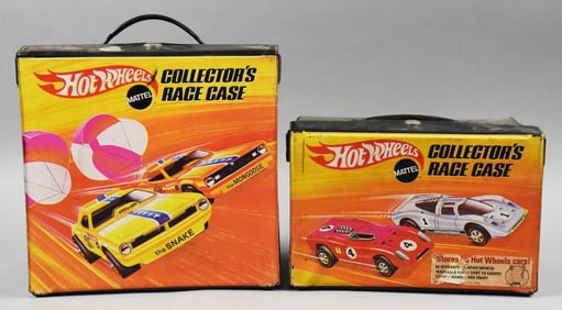 Pair 1969 Mattel Hot Wheels Collector Race Cases