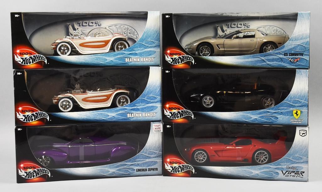 (6) 2000-02 Mattel 100% Hot Wheels 1:18 Scale-MIB-NOS (1 of 3)