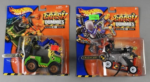 2004 Mattel Hot Wheels Crash Dummies-Crash Carts-MOC-NOS