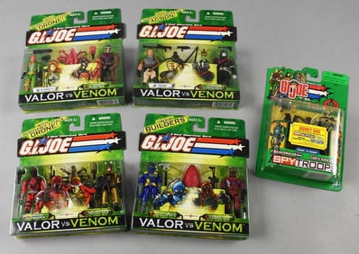 (5) 2003 Hasbro GI Joe Valor vs Venom/Spy Troops-MOC-NOS