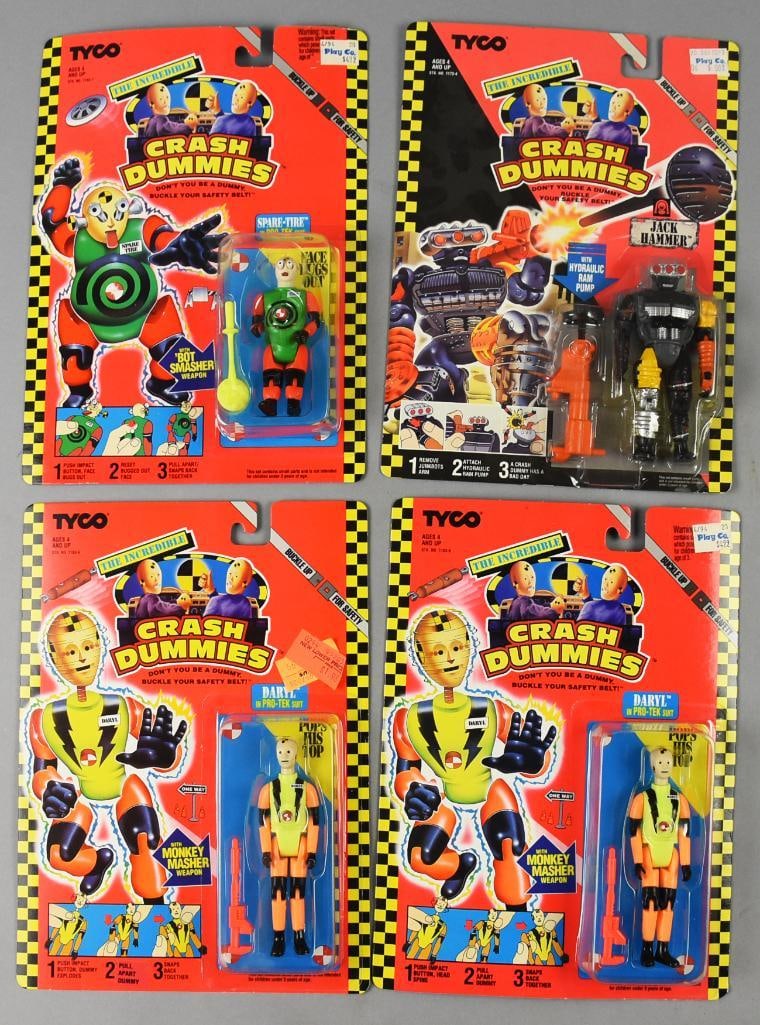 (4) 1992 Tyco Crash Dummies Action Figs-MOC-NOS (1 of 2)