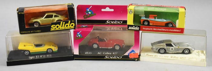 (5) Solido Die Cast Sports Cars - MIP - NOS