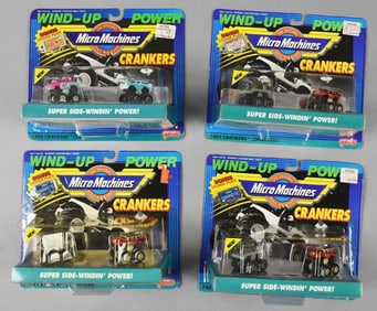 (4) 1990 Galoob Micro Machines Crankers - MOC - NOS