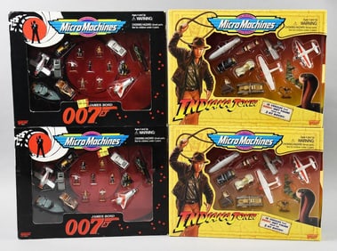 (4) 1995 Galoob Micro Machines 007/Indiana Jones-MIB-NOS