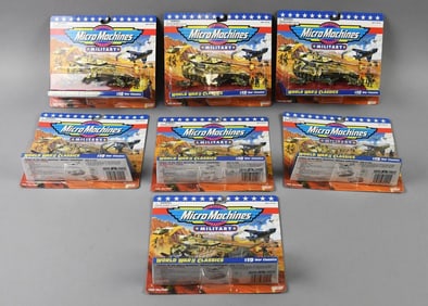 (7) 1995 Galoob Micro Machines Military WWII-MOC-NOS