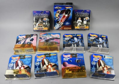 (11) Mattel/4D Masters Die Cast Shuttles/Space Puzzles-NOS