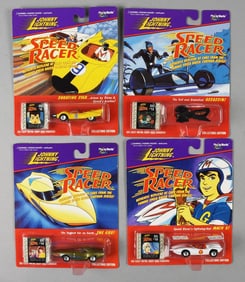 (4) 1997 Johnny Lightning Speed Racer Die Cast-MOC-NOS