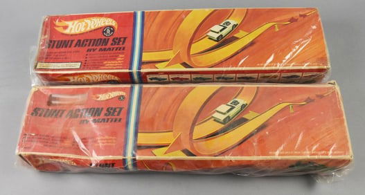 (2) 1967 Mattel Hot Wheels Stunt Action Sets-Sealed