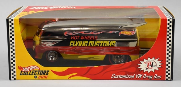 2002 Mattel Hot Wheels Flying Customs VW Drag Bus-MIB-NOS