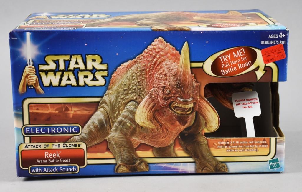 2001 Hasbro Star Wars Reek Arena Battle Beast-MIB-NOS: 2001 Hasbro Star Wars Reek Arena Battle Beast-MIB-NOS. Single owner collection from the largest toy collector on the West Coast.