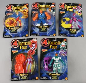 (5) 1996 Fantastic Four Toy Biz Action Figures-MOC-NOS