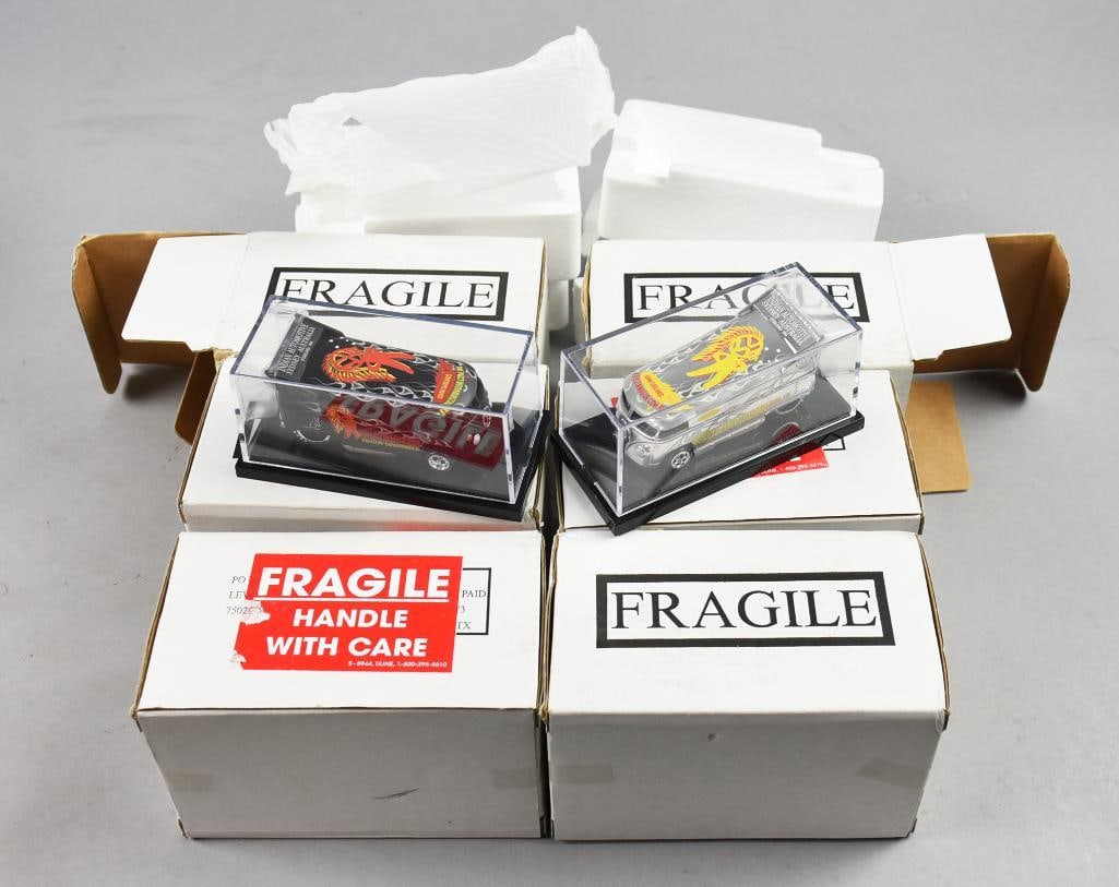 Liberty Promotions, Hot Wheels Drag Buses, MIB-NOS: Lot is six limited edition Liberty Promotions, Hot Wheels Drag Buses, MIB-NOS. Two opened showing buses. Assuming the unopened boxes are the same but cannot confirm. Single owner collection from the l