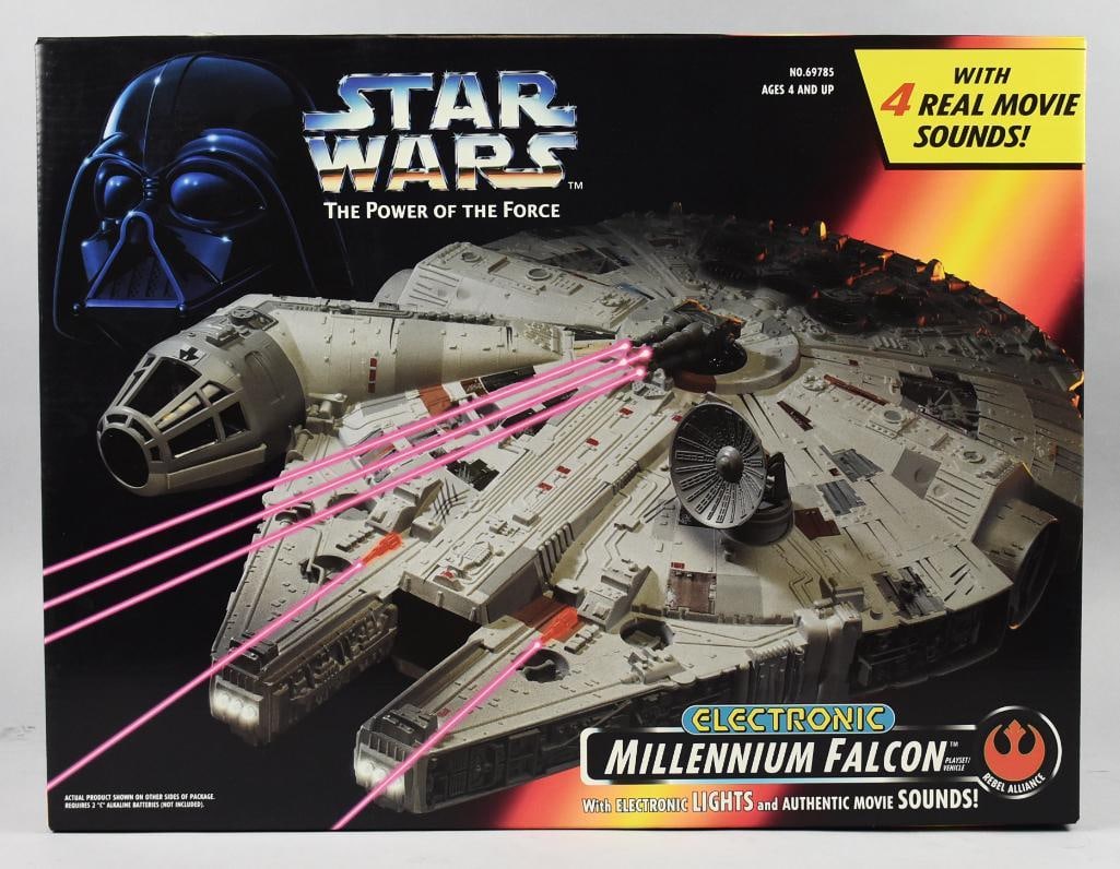 Electronic Millenium Falco 1995 Tonka/Hasbro MIB-NOS: 1995 Tonka/Hasbro Electronic Millenium Falcon-MIB-NOS. Single owner collection from the largest toy collector on the West Coast.