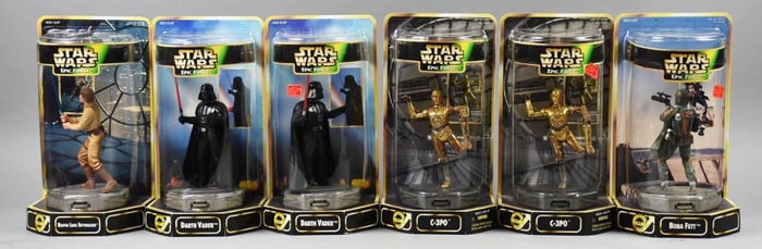 (6) 1997 Kenner Star Wars Epic Force Action Figures-MIP-NOS
