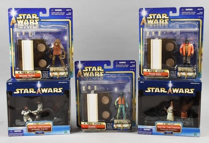 (5) 2002 Hasbro Star Wars New Hope Action Figures-MOC-NOS