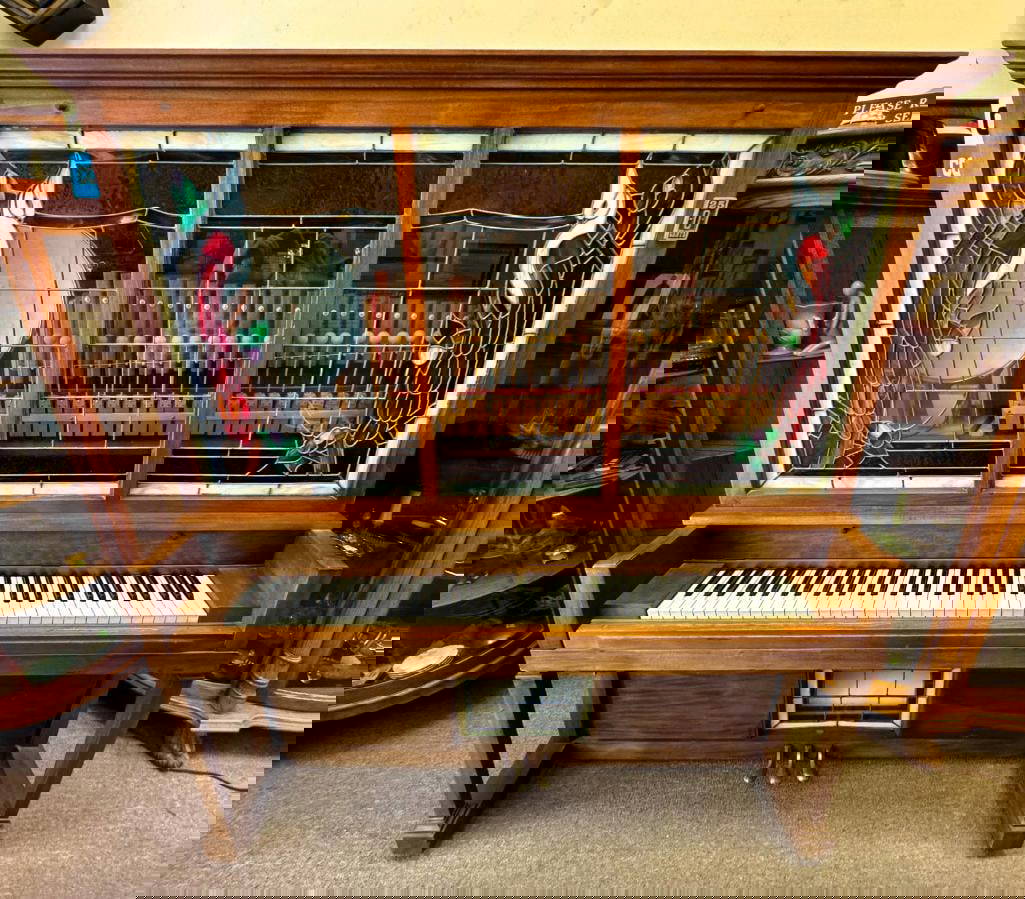 Working Orchestrion Piano Stain Glass Marshall & Wendell Auction