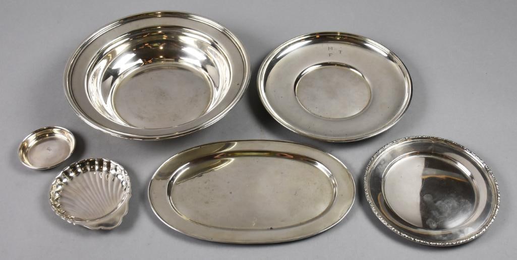 Vintage Assortment Sterling Tablewear, Gorham, Towle & More: Great assortment of various manufacturer sterling tablewear. Lot includes Shreve & Co, Towle, Dominick & Haff, Lunt Silversmiths (Treasure), Gorham, Frank W. Smith. All pieces measure from 3" to 9" wi