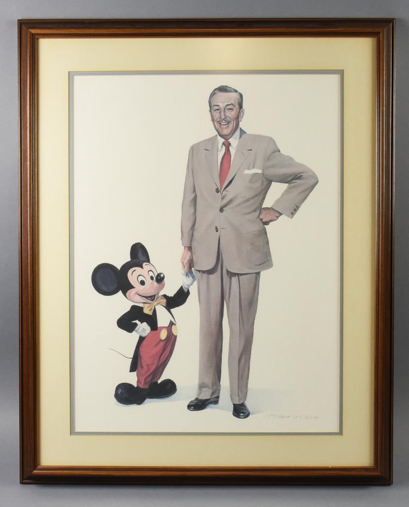 Charles Boyer Signed Partners Litho Disney , Lt Ed 164/2500: In honor of Disneyland's 200 millionth guest, Charles Boyer created this great piece called Partners with Walt and Mickey. It is pencil signed and numbered by the artist 164/2500. Framed and measures 