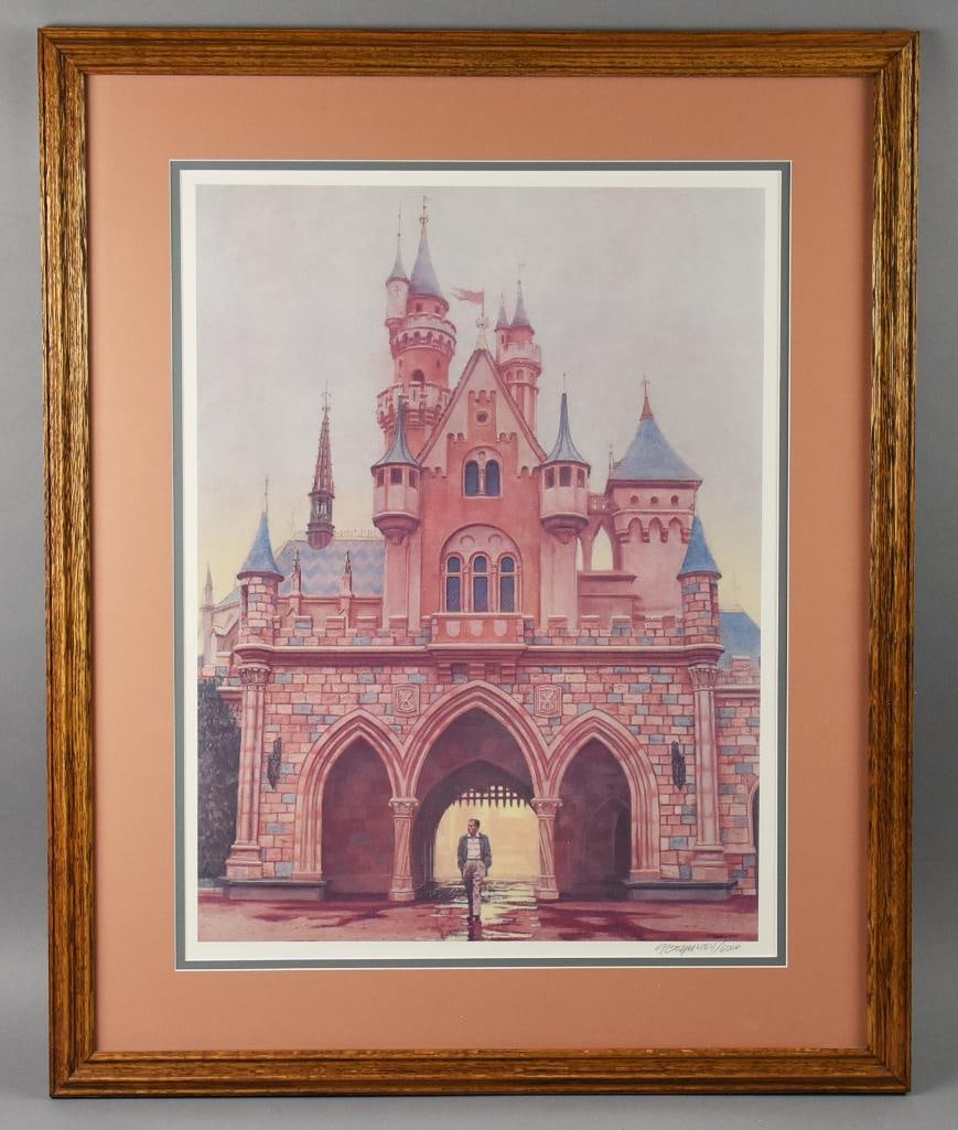 Charles Boyer Signed-30 Years "Footsteps" COA 484/6000 DISNEY: Awesome piece by noted Disney artist Charles Boyer. This piece commemorates 30 years which depicts Walt walking through the park. Comes with COA attached on the back and numbered 484/6000. Nicely fram
