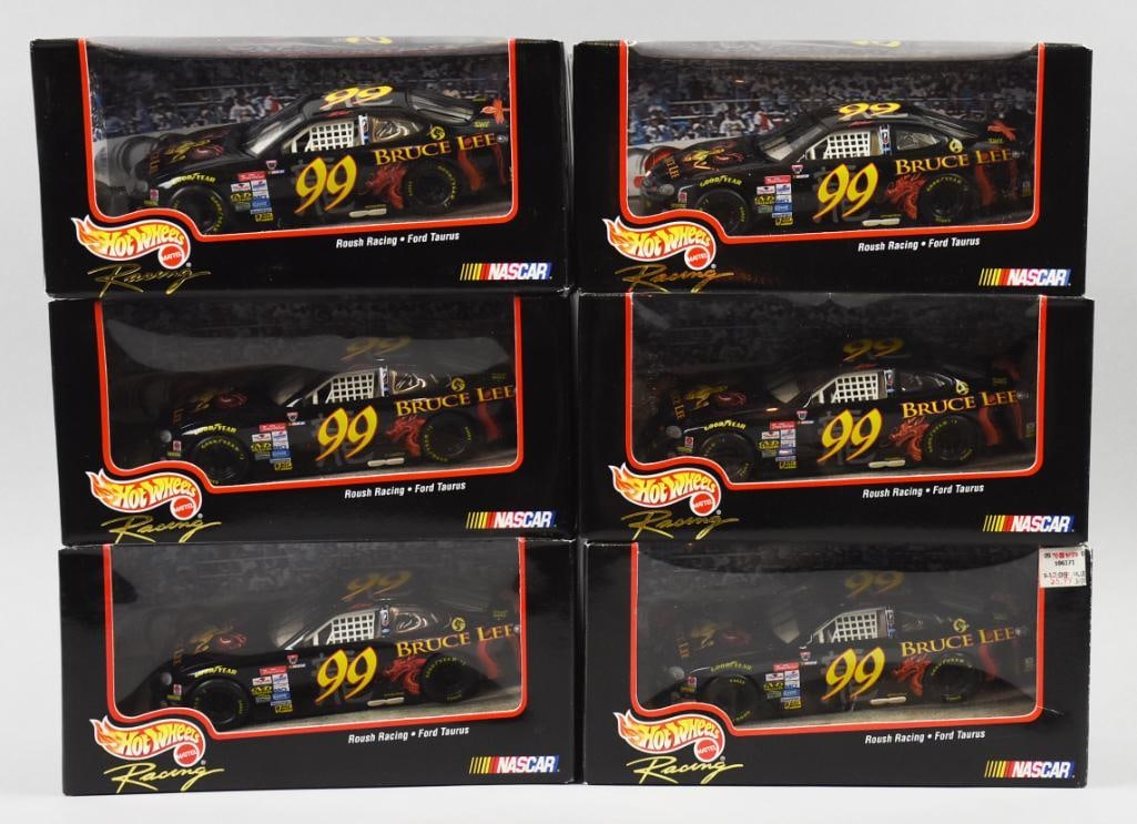 (6) 1998 Mattel Hot Wheels NASCAR Bruce Lee Taurus-MIB-NOS: Lot is six 1998 Mattel Hot Wheels NASCAR Bruce Lee Taurus-MIB-NOS. 1:24 Scale. Single owner collection from the largest toy collector on the West Coast.