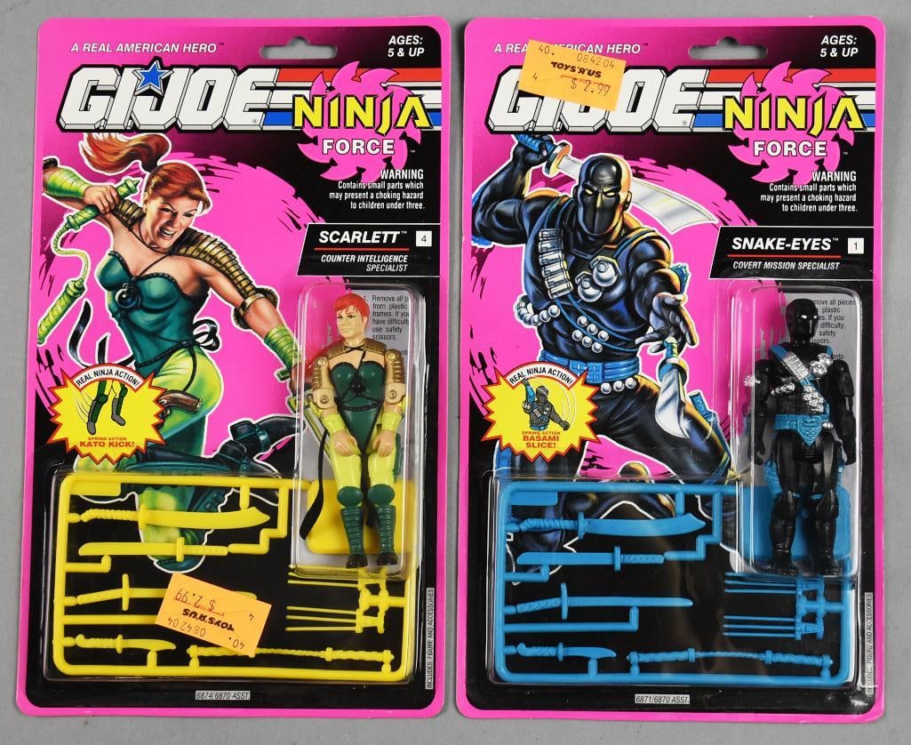 1992 Hasbro GI Joe Ninja Force Scarlett & Snake Eyes-MOC-NOS: 1992 Hasbro GI Joe Ninja Force Scarlett & Snake Eyes-MOC-NOS. Single owner collection from the largest toy collector on the West Coast.