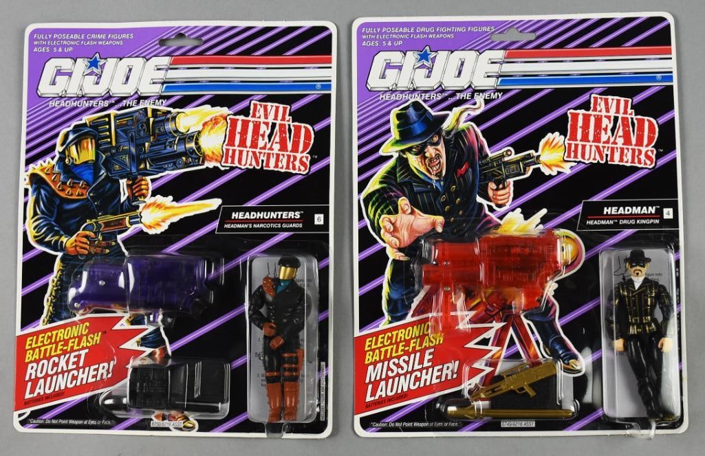 1991 Hasbro GI Joe Evil Head Hunters w/ Launchers-MOC-NOS: 1991 Hasbro GI Joe Evil Head Hunters w/ Launchers-MOC-NOS. Includes Headman and Headhunters. Single owner collection from the largest toy collector on the West Coast.