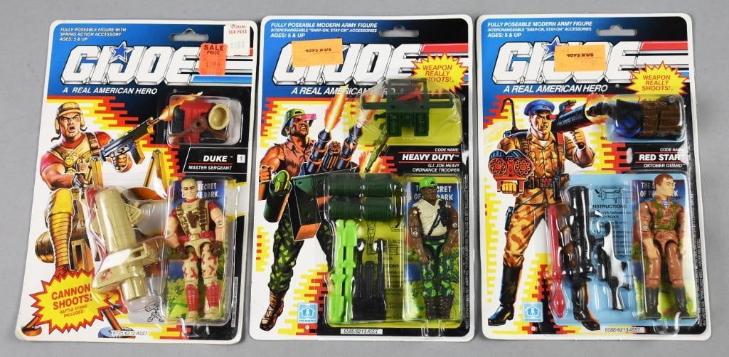 (3) 1990-91 Hasbro GI Joe Army Figures-MOC-NOS: 1990-91 Hasbro GI Joe Army Figures-MOC-NOS. Includes, Red Star, Duke and Heavy Duty. Single owner collection from the largest toy collector on the West Coast.