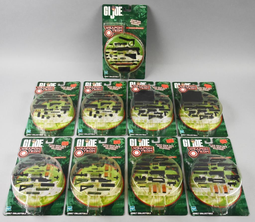 (9) 2001-02 Hasbro GI Joe Weapon Tech Rifle Packs-MOC-NOS: Lot is nine 2001-02 Hasbro GI Joe Weapon Tech Rifle Packs-MOC-NOS. Single owner collection from the largest toy collector on the West Coast.