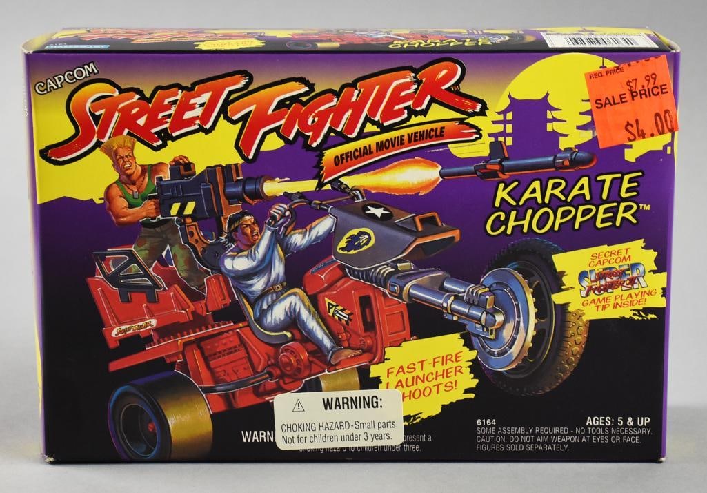 1993 Hasbro Capcom Street Figher Karate Chopper-MIB-NOS: Lot is 1993 Hasbro Capcom Street Figher Karate Chopper-MIB-NOS. Factory sealed. Single owner collection from the largest toy collector on the west coast.