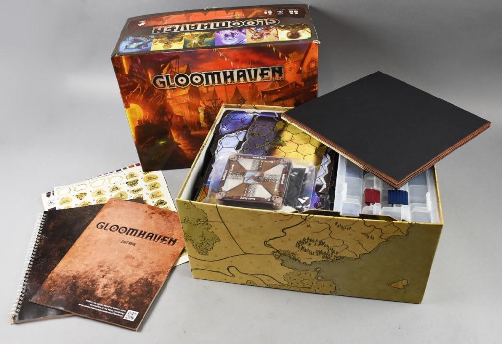 2017 Cephalofair Games GloomHaven Board Game: 2017 Cephalofair Games GloomHaven Board Game. Appears complete.