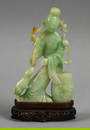 Vintage Chinese Carved Jade Lady w/ Custom Stand
