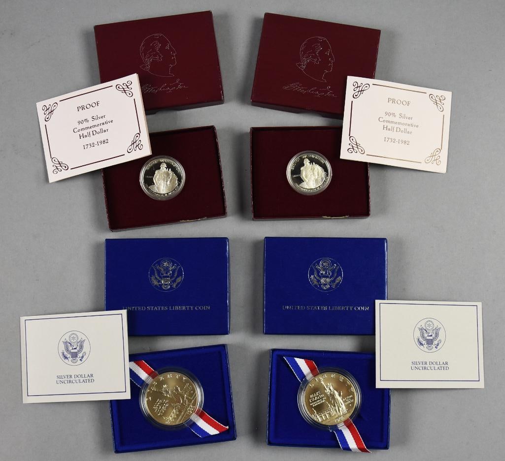 Washington Commemorative Halfs & Liberty Birthday Coins-90% (1 of 5)