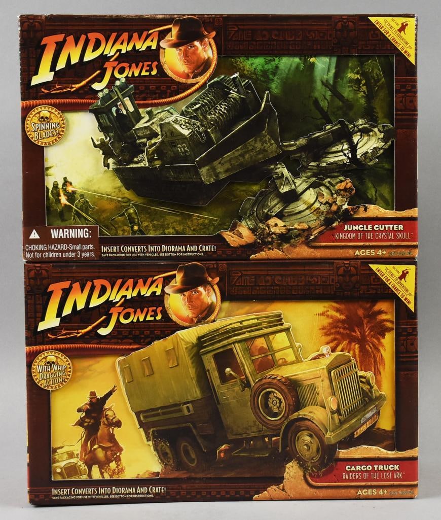 (2) 2008 Indiana Jones- Hasbro -Jungle Cutter/Cargo Truck-NOS: Lot is two 2008 Hasbro Indiana Jones-Jungle Cutter and Cargo Truck-NOS. Single owner collection from the largest toy collector on the West Coast.