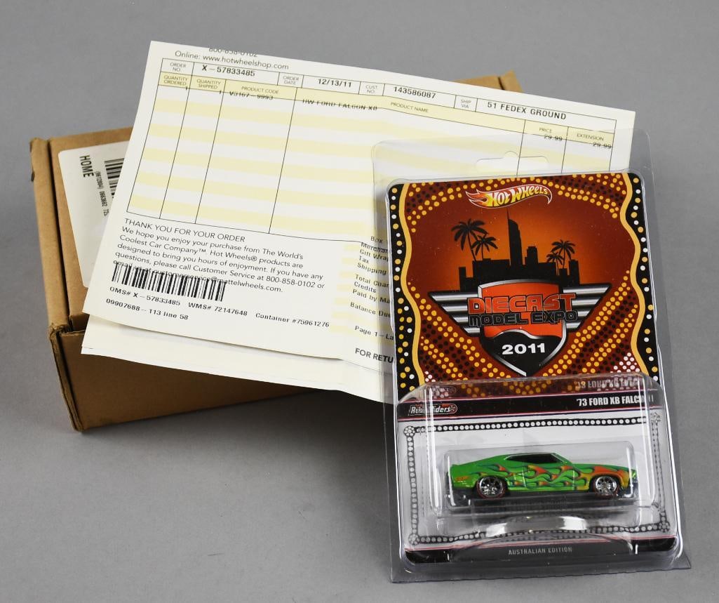 2011 Hot Wheels '73 Ford KB Falcon-Diecast Model Expo-NOS: 2011 Hot Wheels '73 Ford KB Falcon-Diecast Model Expo-NOS. Comes in the original shipping box with invoice. Single owner collection from the largest toy collector on the West Coast.