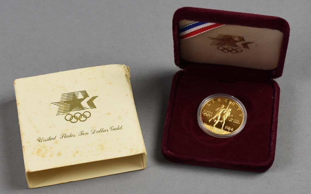1984 Olympics US Mint $10 Gold Coin-Original Box (1 of 3)