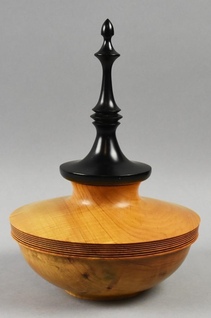 2008 Loyd Walter Silver Maple Bowl w/ Spire Lid, Signed (1 of 9)