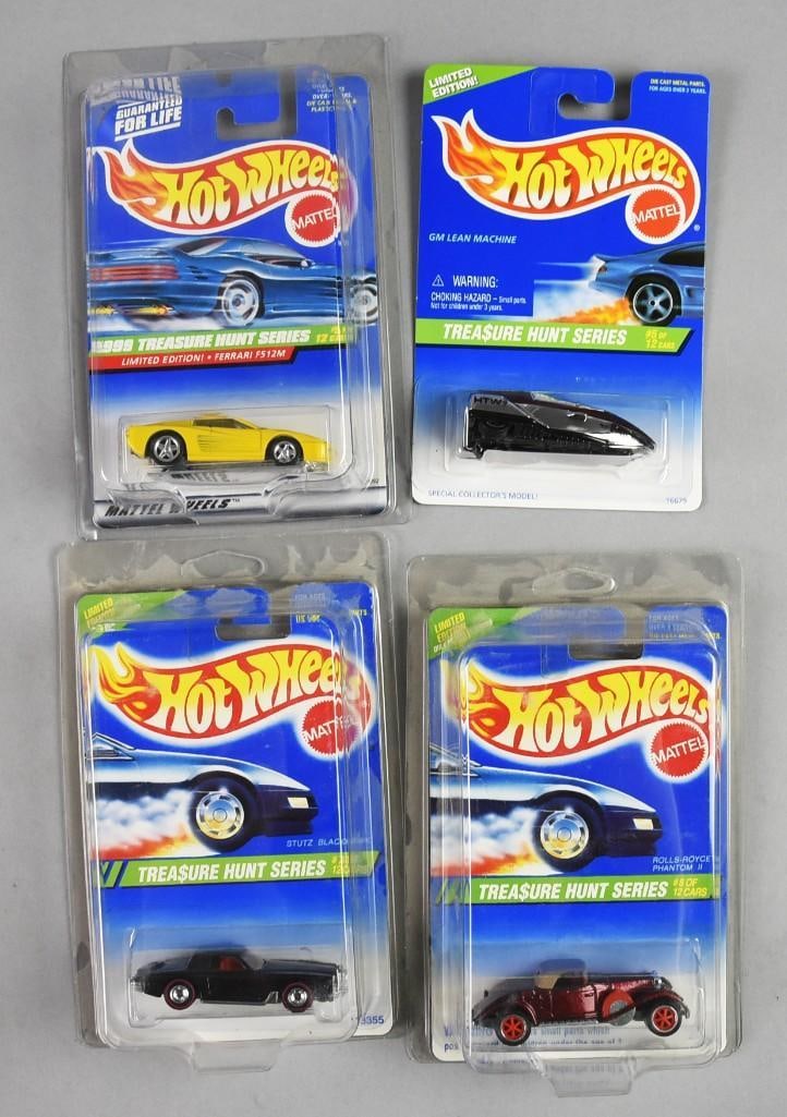 (4) 1990s Mattel Hot Wheels Treasure Hunt Series-MOC-NOS (1 of 4)