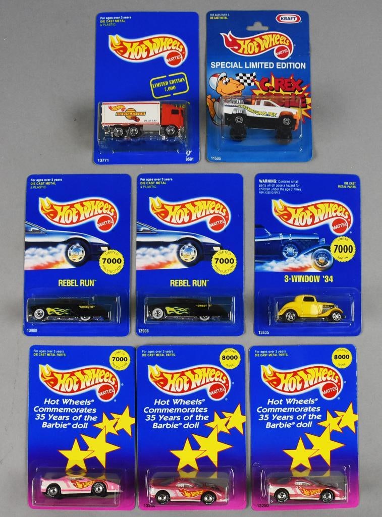 (8) 1990s Mattel Hot Wheels LE, Barbie & More-MOC-NOS (1 of 5)