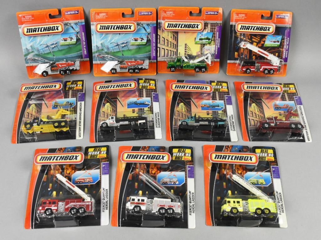 (11) 2008-09 Mattel Matchbox Work Rigs/Tow Trucks-MOC-NOS (1 of 4)