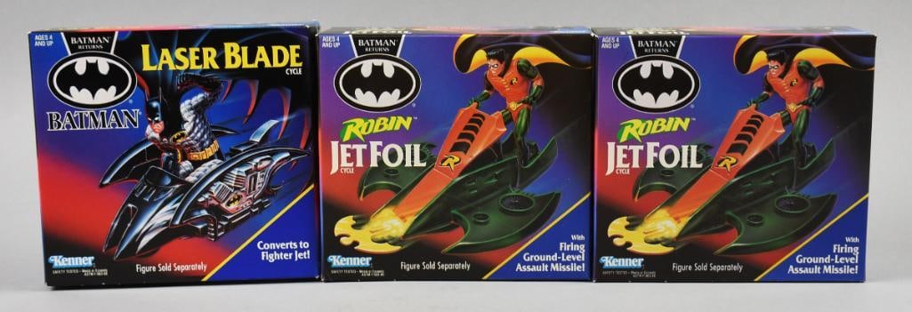 (3) 1991 Kenner Batman Jet Foil and Laser Blade-MIB-NOS (1 of 3)