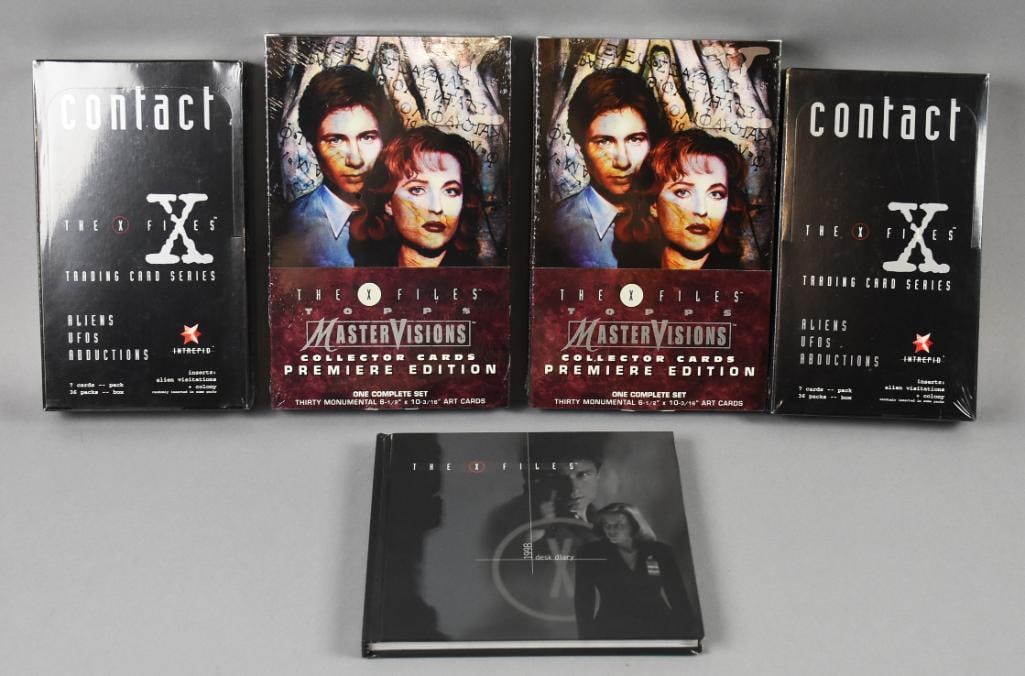 (5)  X-Files Trading Cards & Desk Diary Topps/Intrepid-NOS (1 of 2)