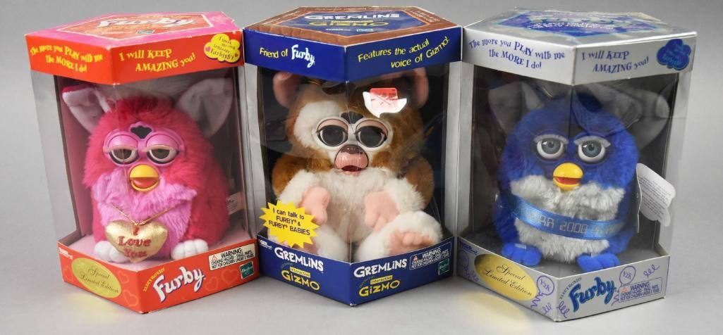 (3) 1999 Tiger/Hasbro Ltd Ed Furby Gismo - MIB - NOS (1 of 2)